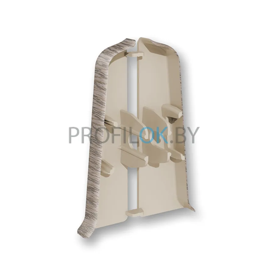 Напольный пластиковый плинтус ПВХ Деконика Дуб снежный ideal Deconika