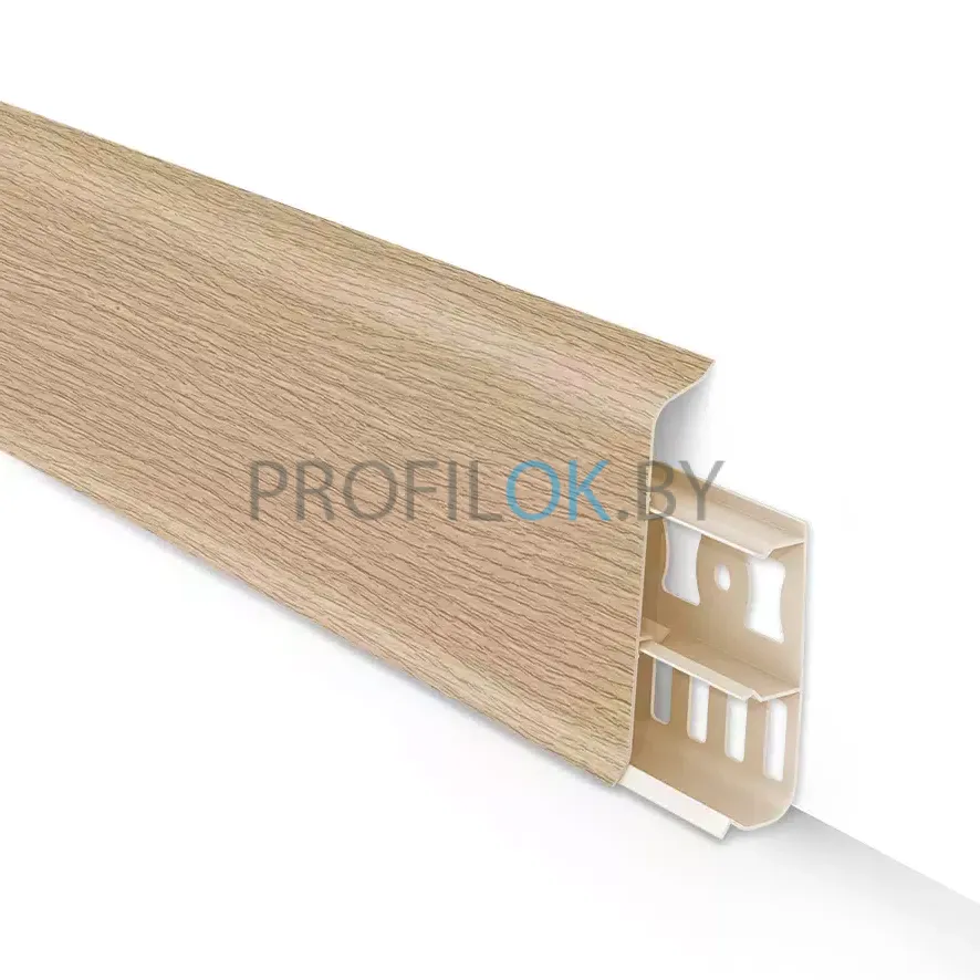 Напольный пластиковый плинтус ПВХ Деконика Дуб светлый ideal Deconika