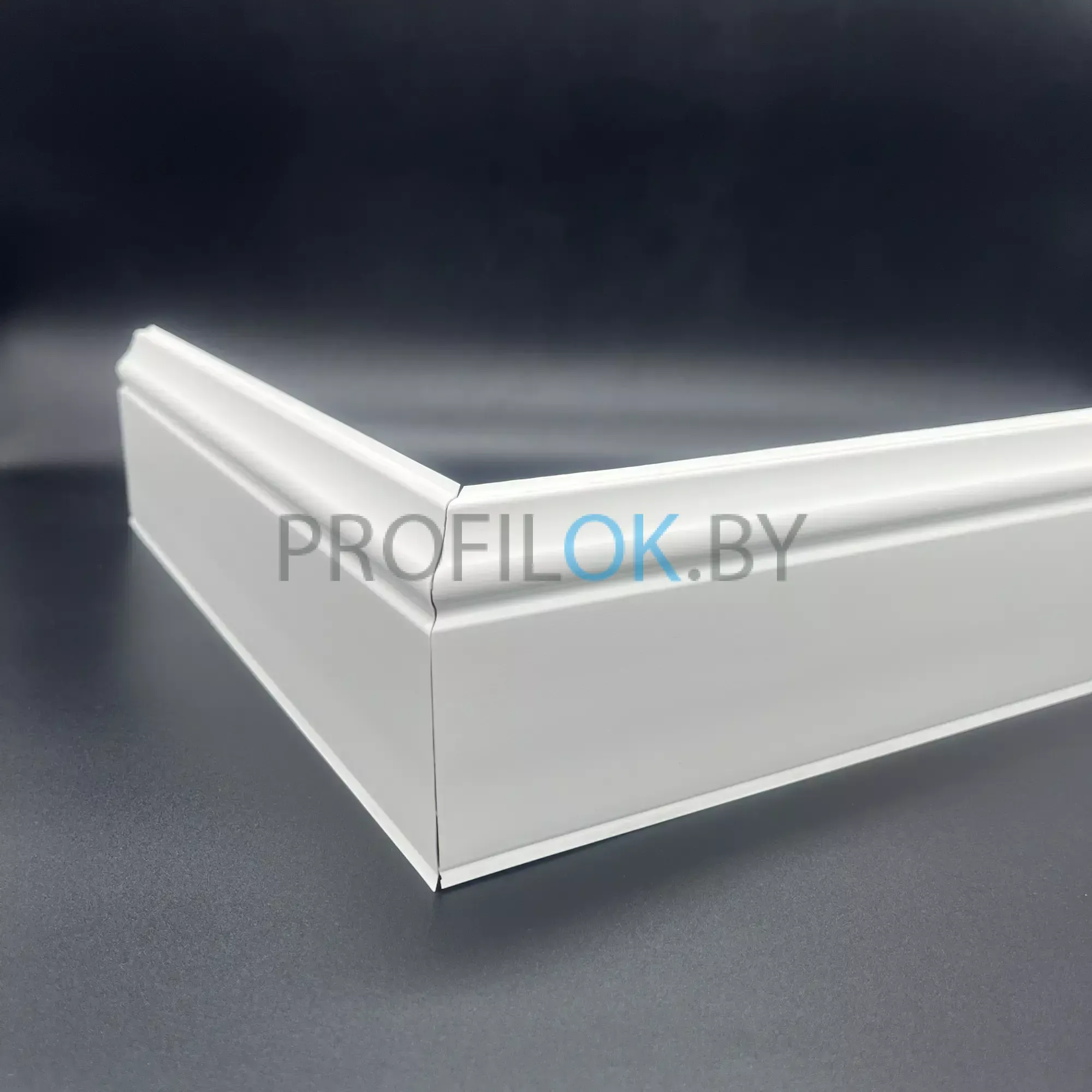 Плинтус напольный Идеал Дюра фигурный 001 Белый 80x15x2200 мм