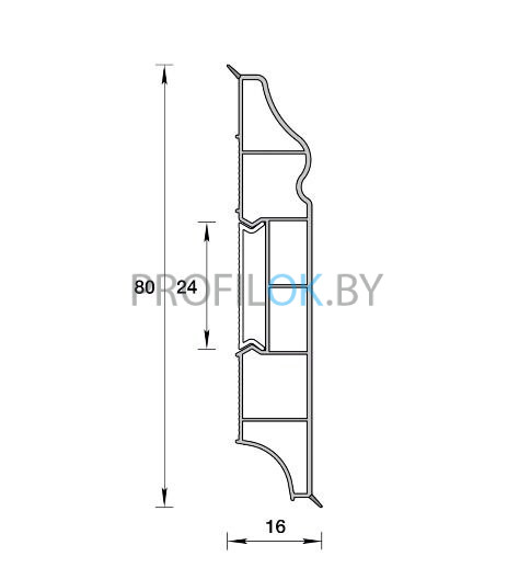 Плинтус напольный Идеал Дюра фигурный 001 Белый 80x15x2200 мм