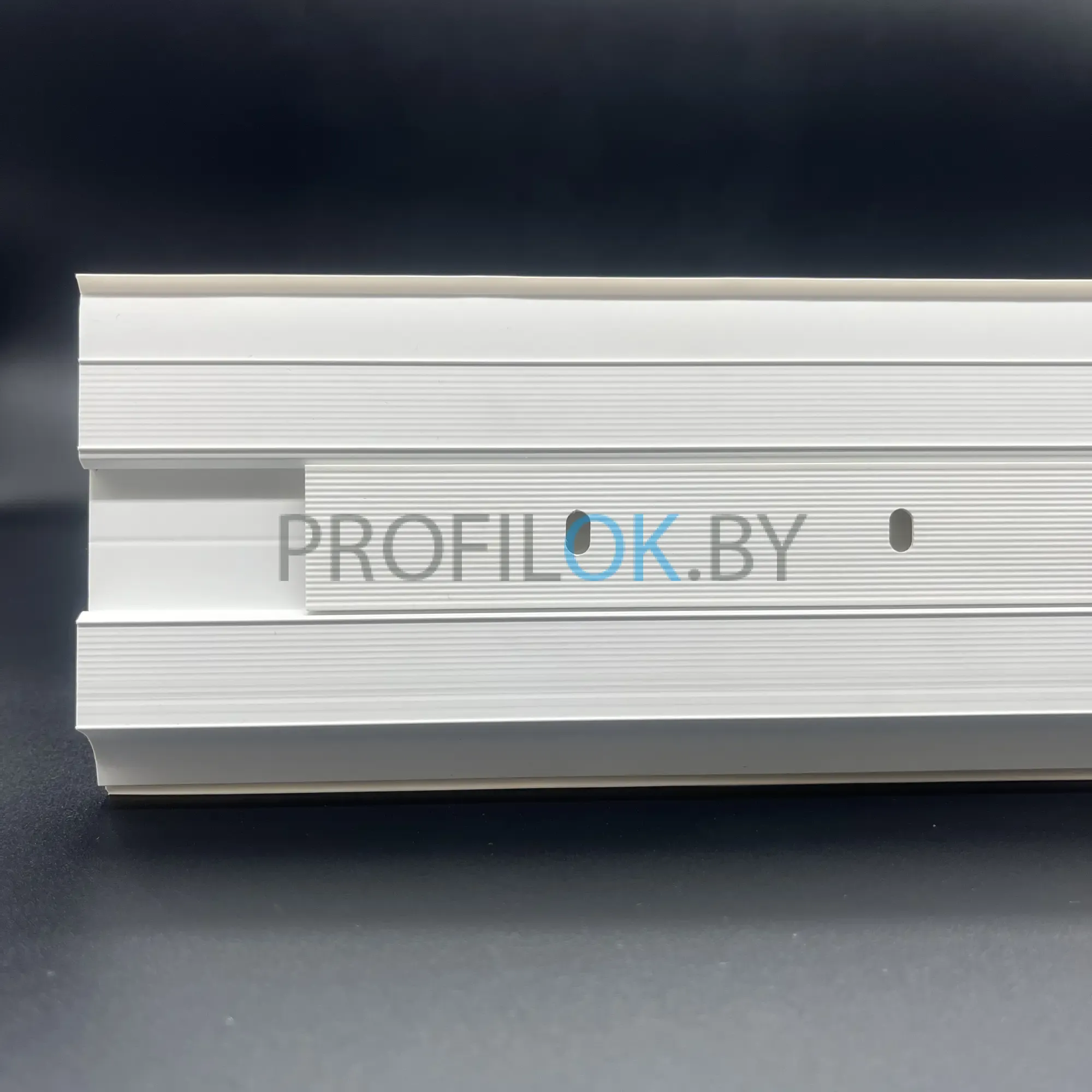 Плинтус напольный Идеал Дюра фигурный 001 Белый 80x15x2200 мм